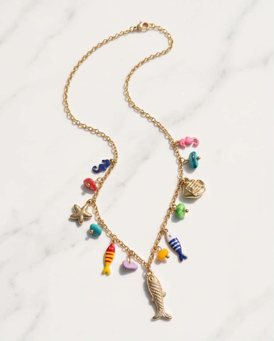 Collana regolabile acciaio charms