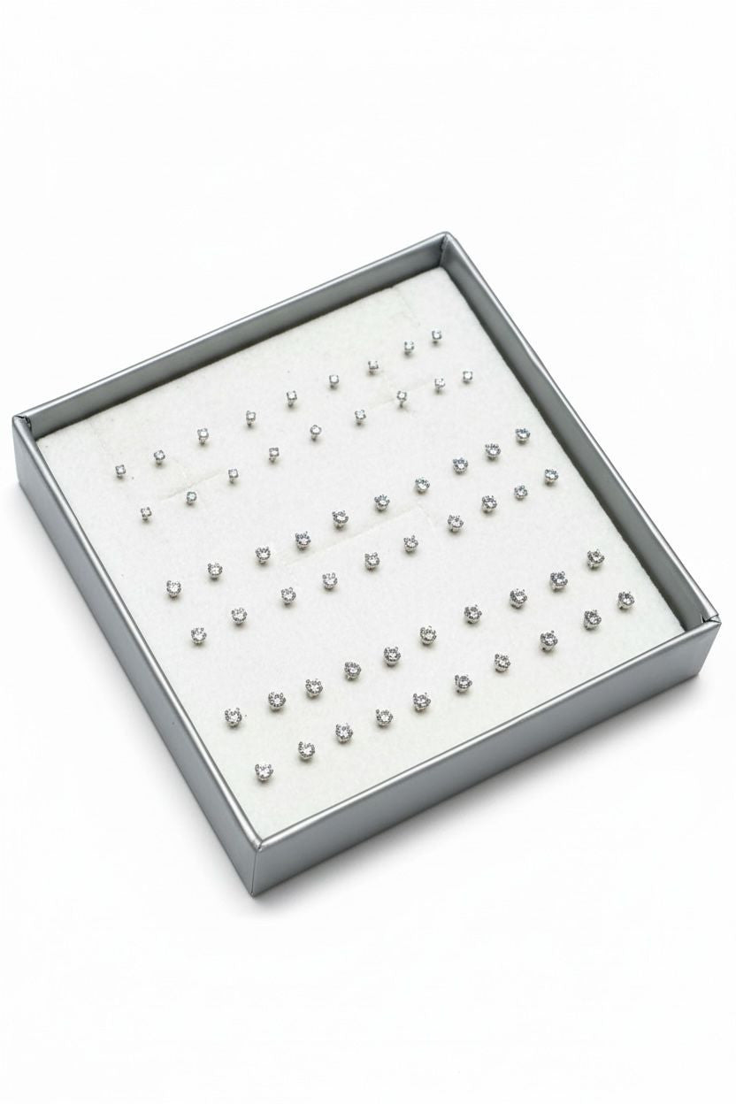 Naso piercing 30 pezzi argento925 p.luce zircone graffato