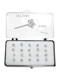 Naso piercing 20 orecchini arg925 galvanizzato in oro bianco fiorellino