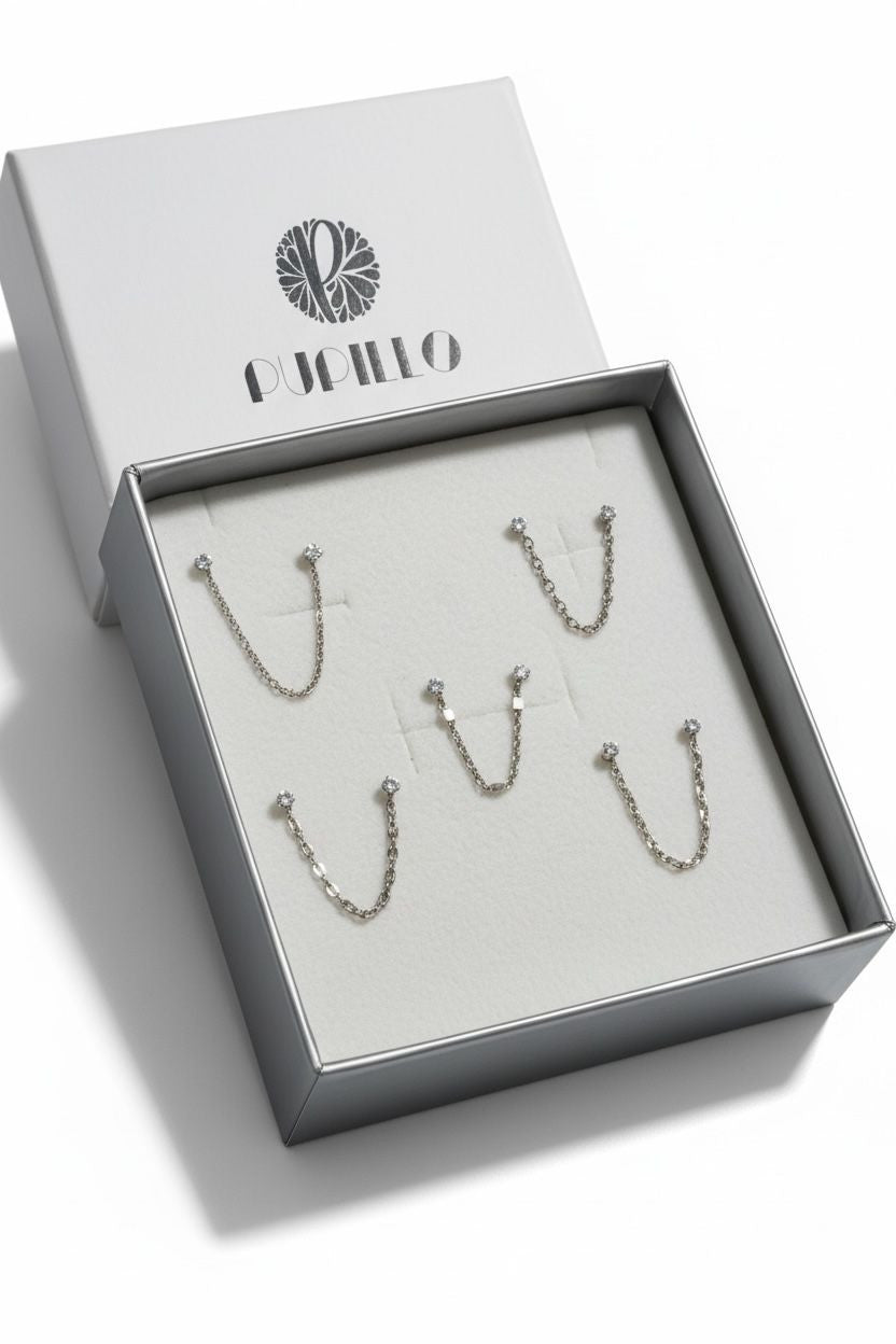 Naso piercing 6 pezzi argento925