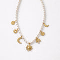 Collana perle con charms sole