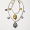 Collana perle foglie