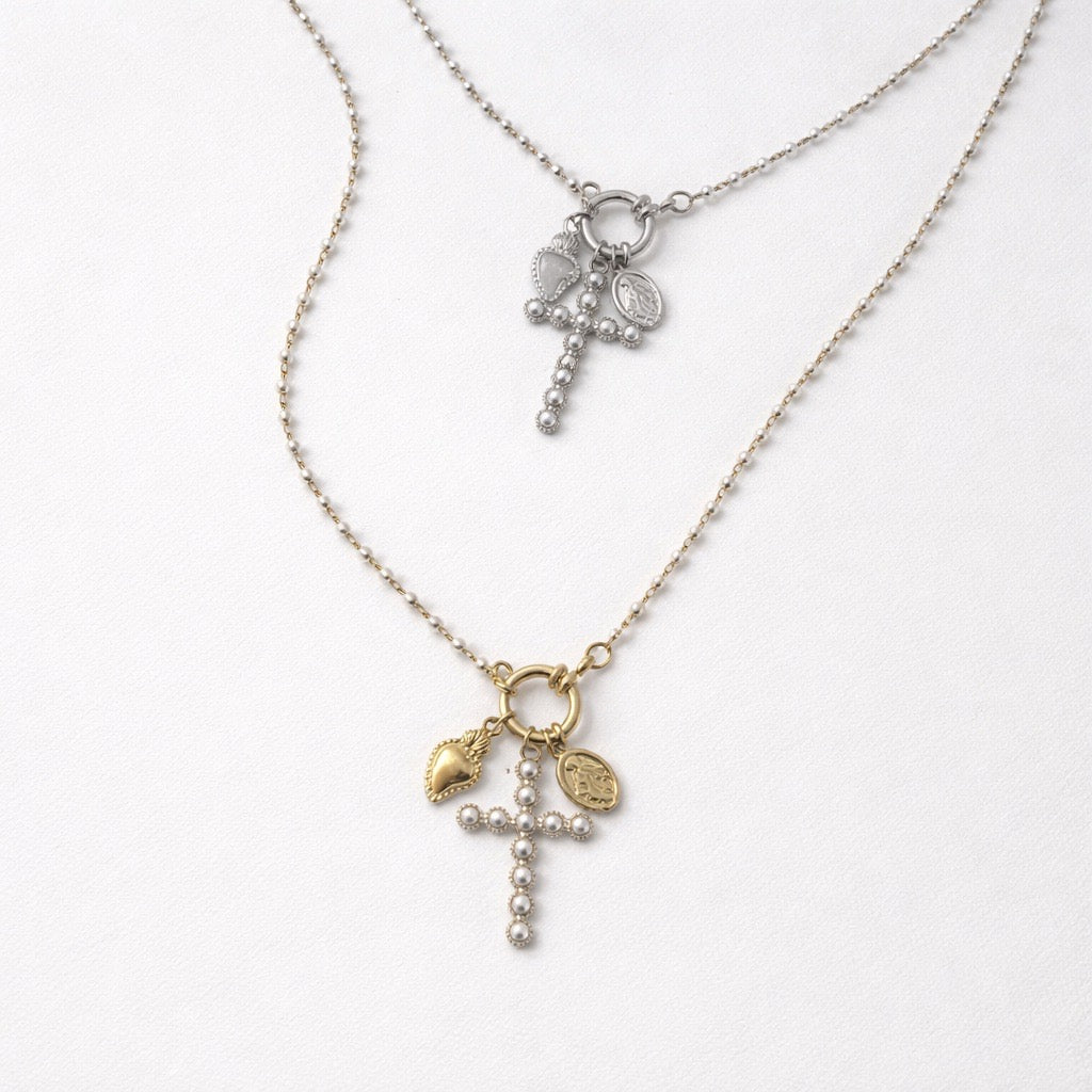 Collana perle croci