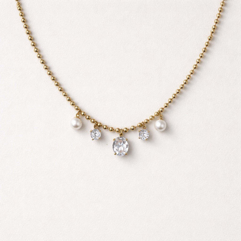 Collana perle zirconi