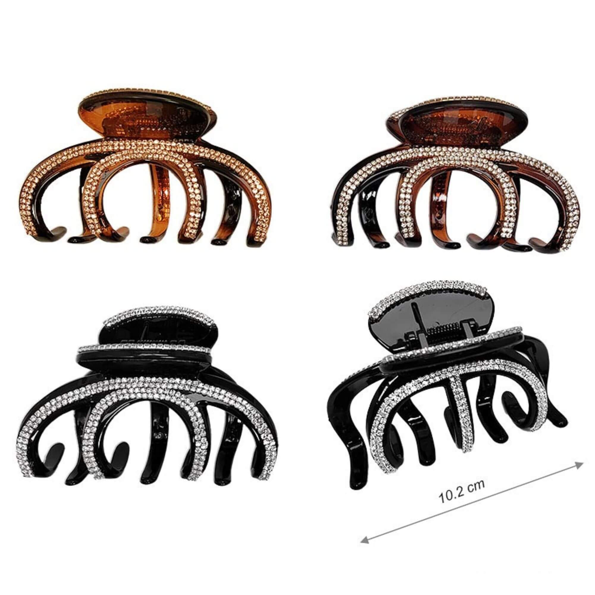 Pinza fermacapelli acetato strass 2 pezzi