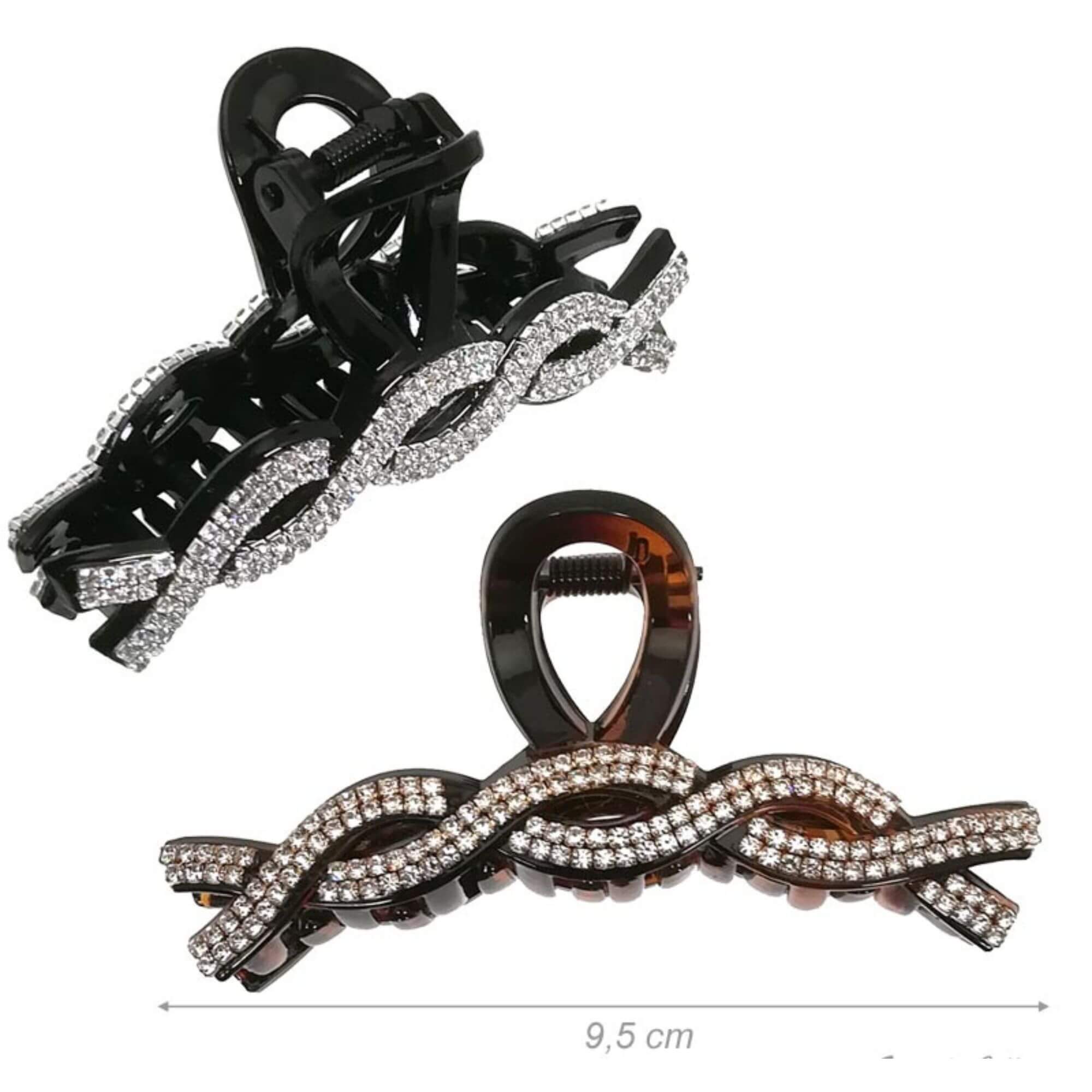 Pinza fermacapelli strass 2 pezzi