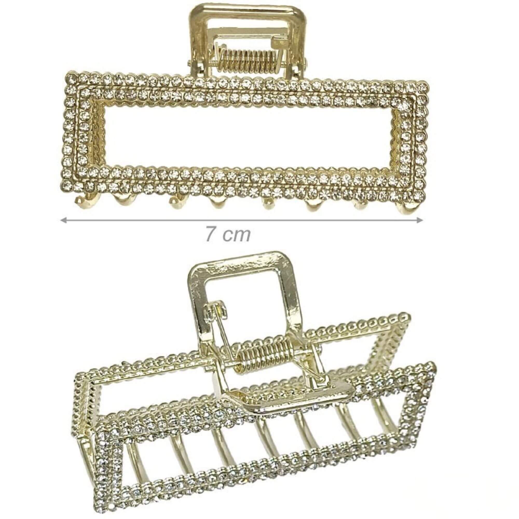 Pinza fermacapelli metallo strass