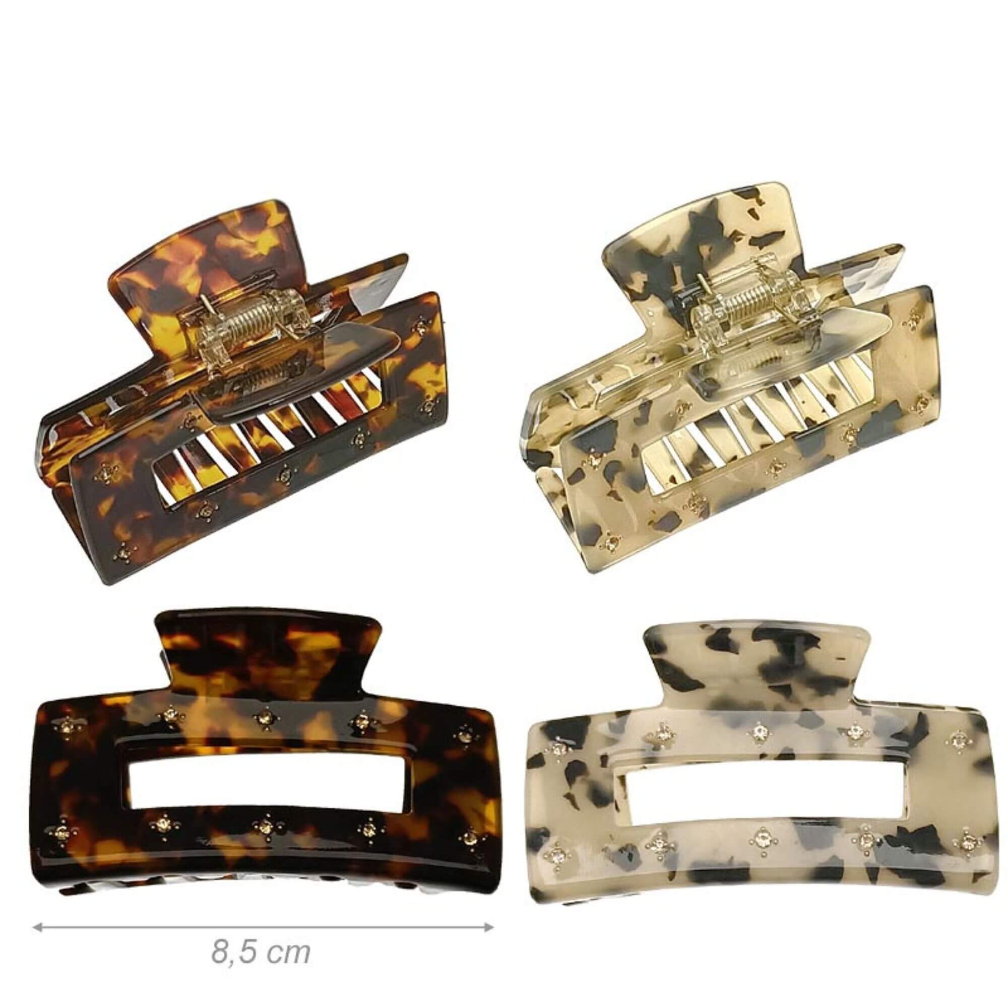 Pinza fermacapelli acetato strass 2 pezzi