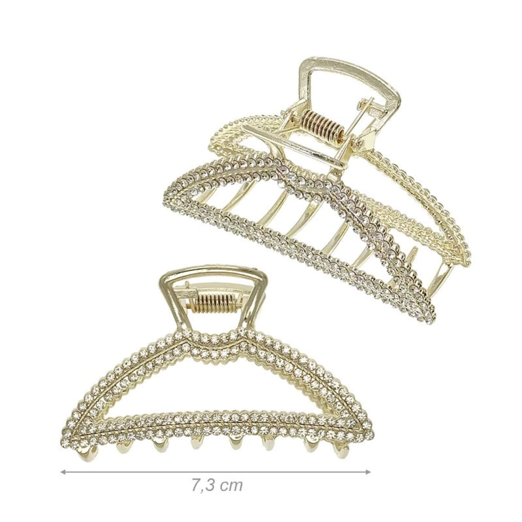 Pinza fermacapelli metallo strass