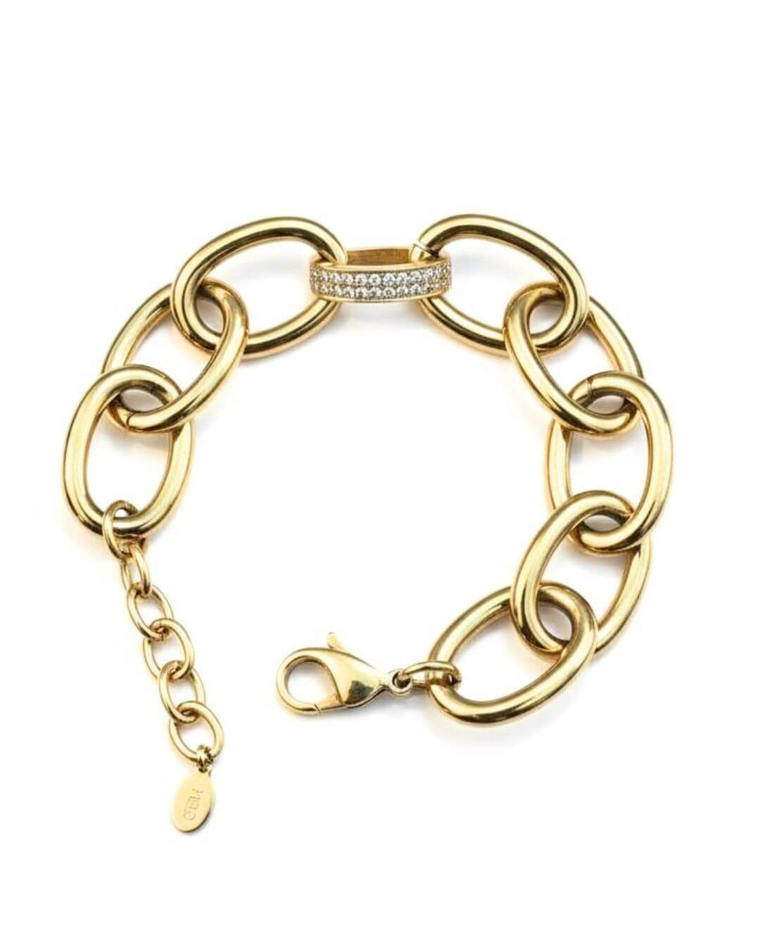 Bracciale regolabile acciaio catena