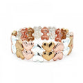 Bracciale elastico metallo cuori bicolor