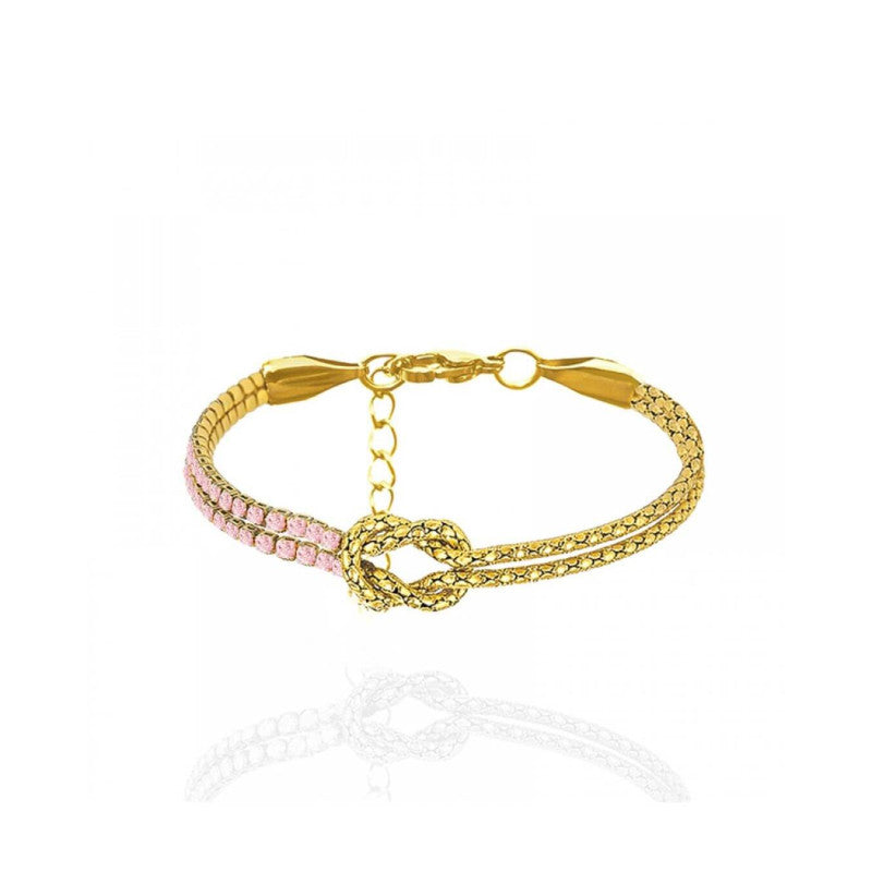 Bracciale regolabile acciaio nodo strass