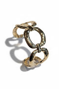Bracciale rigido acciaio ovale martellato