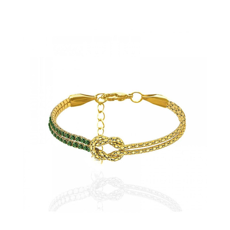 Bracciale regolabile acciaio nodo strass