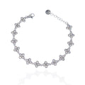 Bracciale tennis acciaio fiore strass
