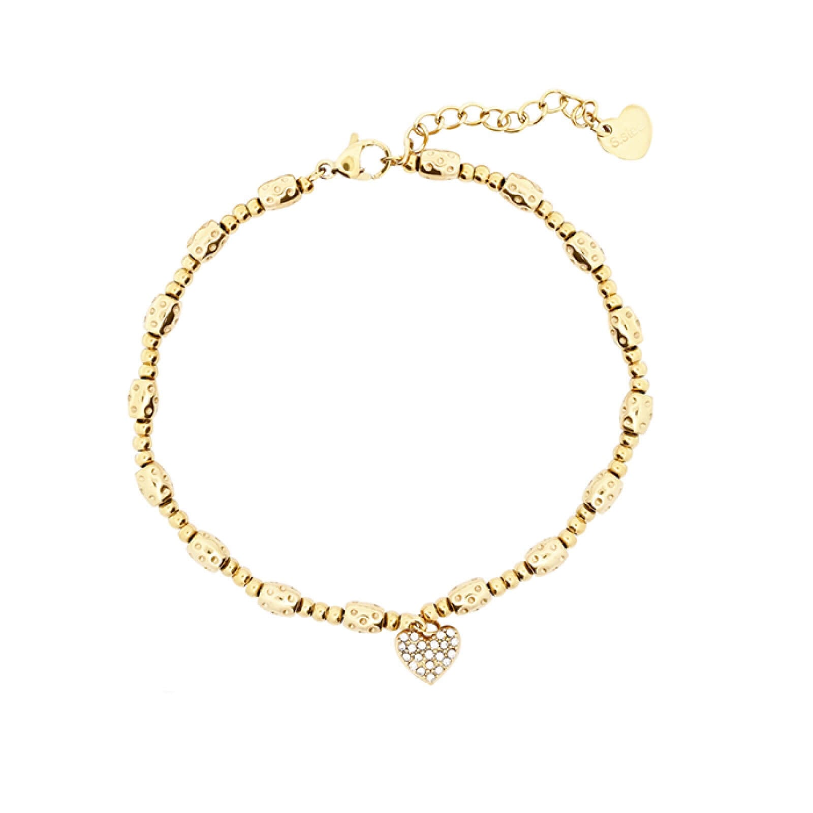 Bracciale acciaio cuoricino