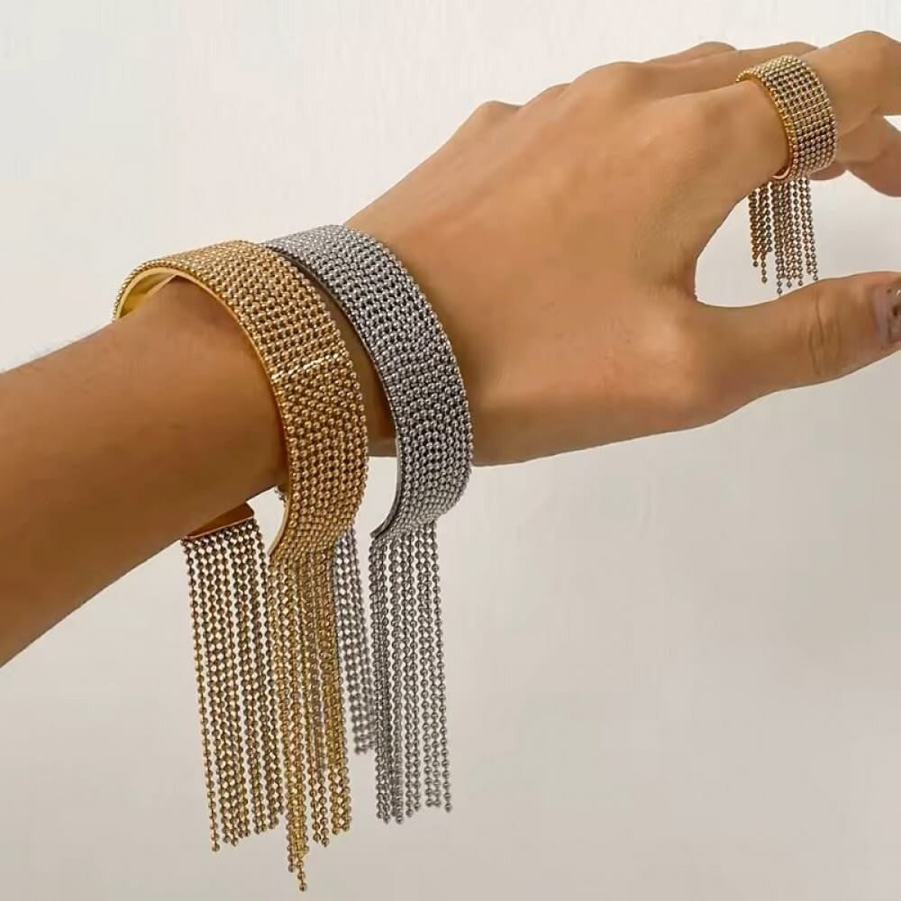 Bracciale rigido acciaio millepalline