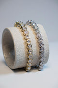 Bracciale rigido acciaio manetta cuori strass