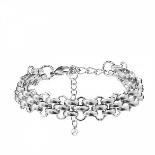 Bracciale regolabile acciaio catena