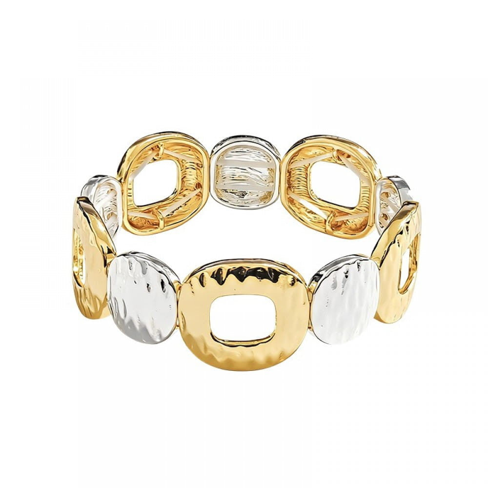 Bracciale elastico quadrati metallo