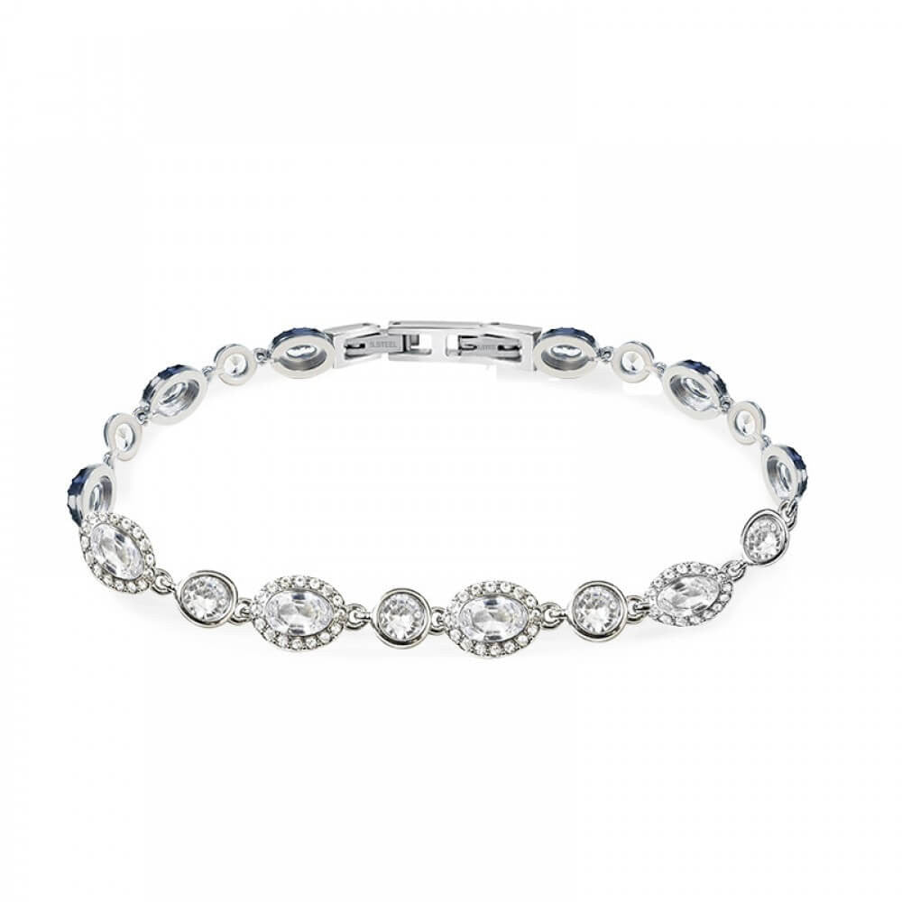 Bracciale tennis acciaio castoni strass