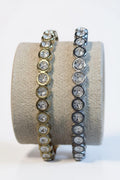 Bracciale rigido acciaio manetta cerchi strass