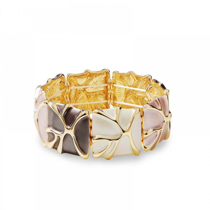 Bracciale elastico metallo quadrato smaltato