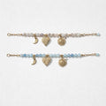 Bracciale regolabile acciaio perle colorate vetro