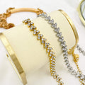 Bracciale tennis foglie acciaio