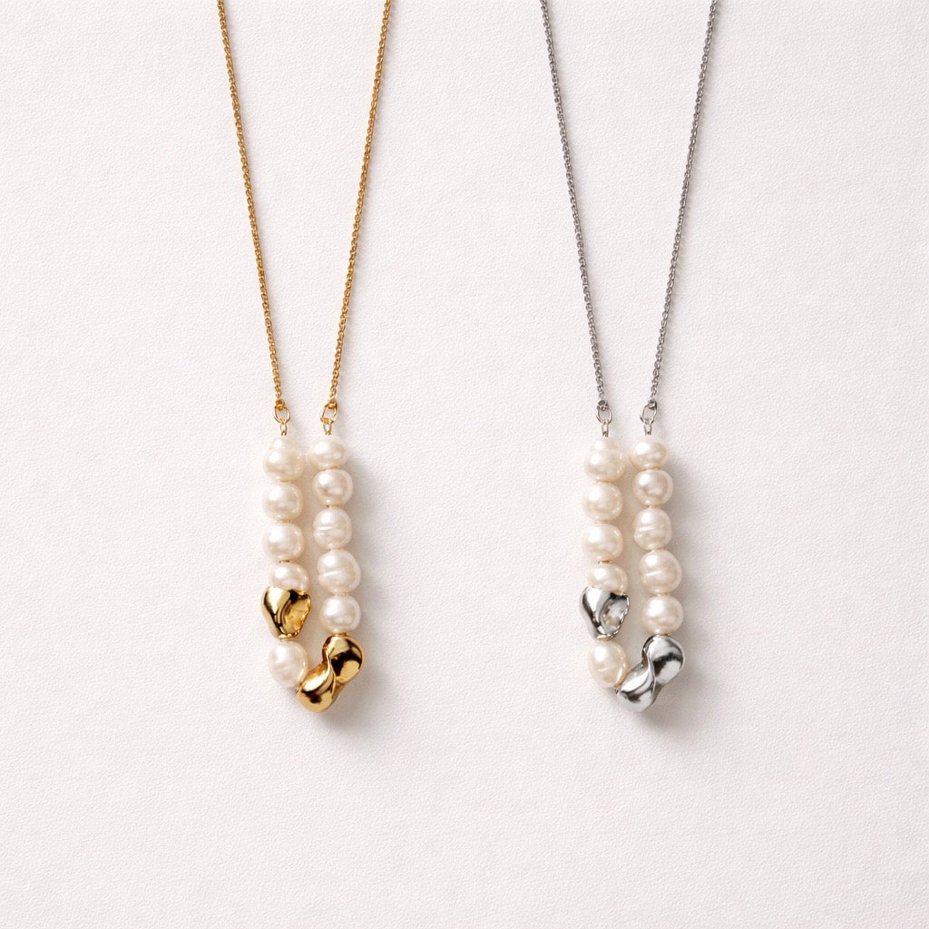 Collana perle pietre