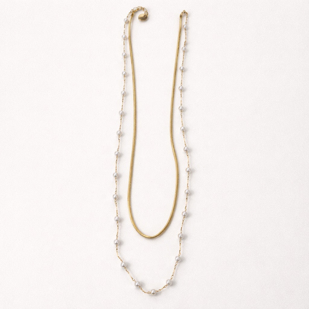Collana perle piattina