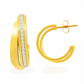 Orecchini cerchi acciaio strass
