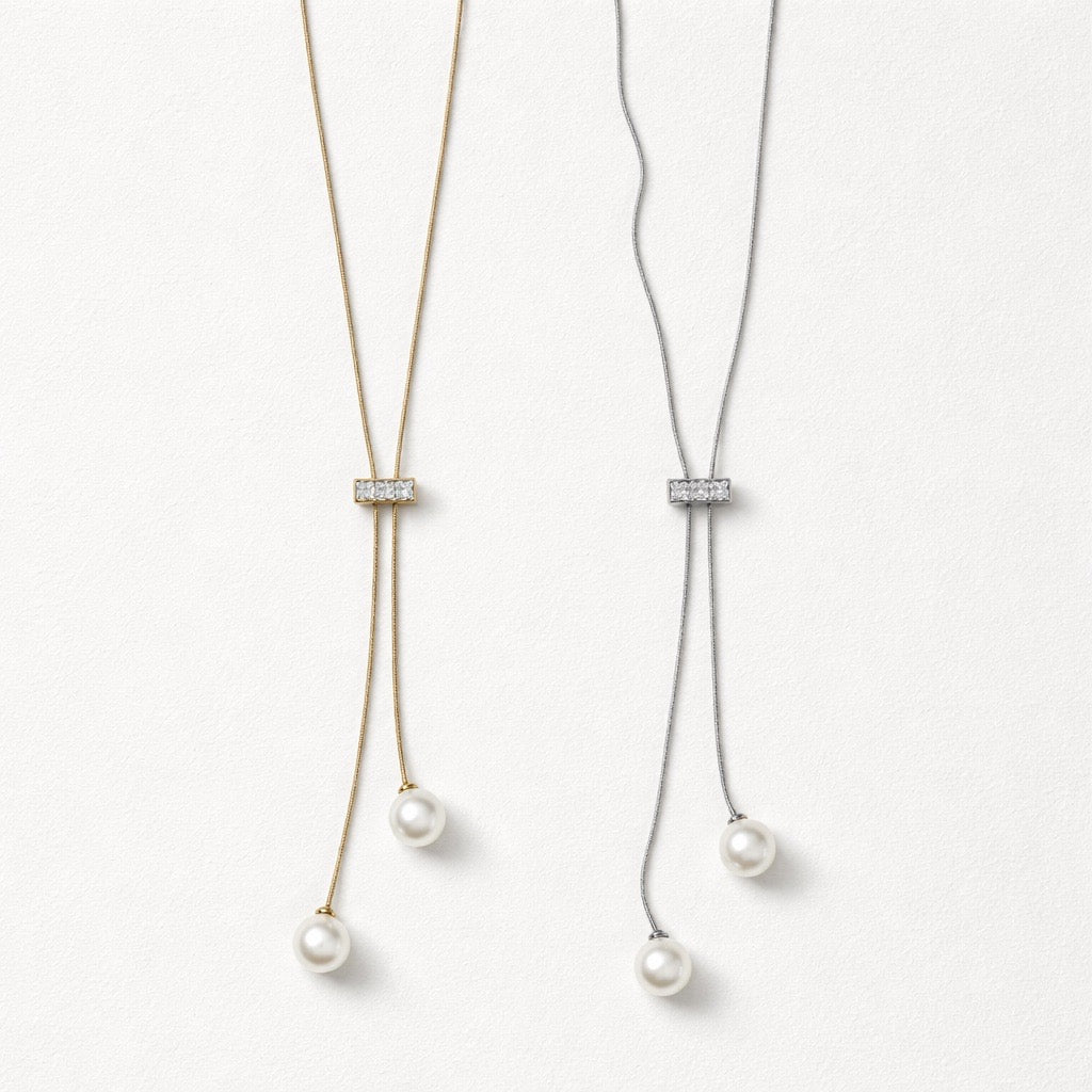 Collana perle cravattino