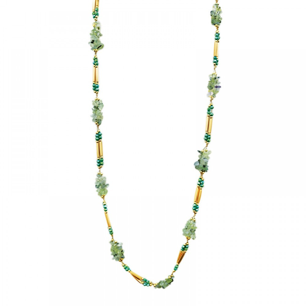 Collana lunga metallo pietre