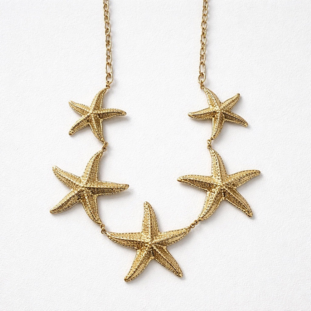 Collana regolabile acciaio stelle marine