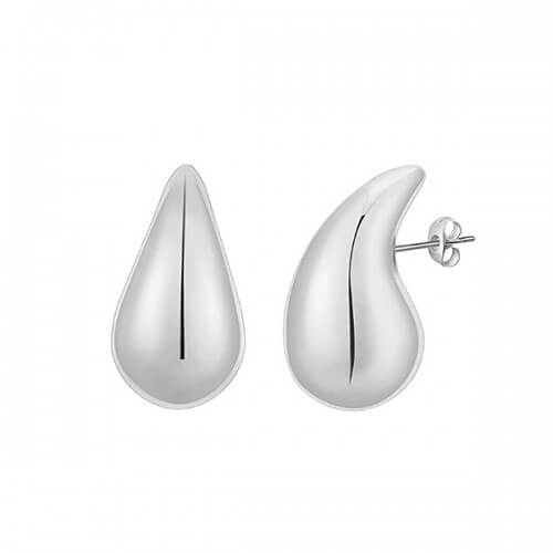 Orecchini lobo acciaio goccia 26 mm