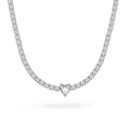 Collana tennis regolabile con cursore e cuore colorato
