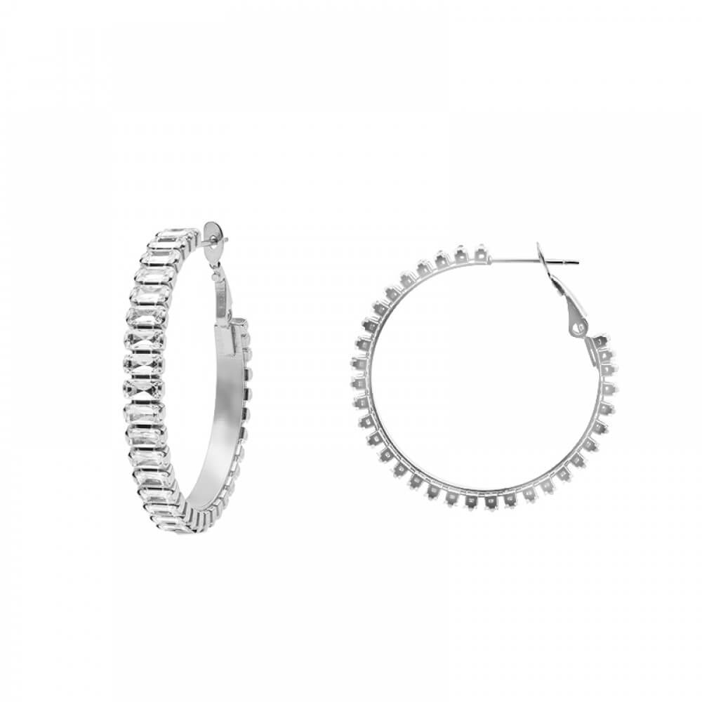 Orecchini cerchi baguette strass