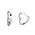 Orecchini cerchi cuori strass 1.5cm