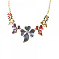 Collana regolabile fiore metallo smalto