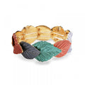Bracciale elastico metallo foglie