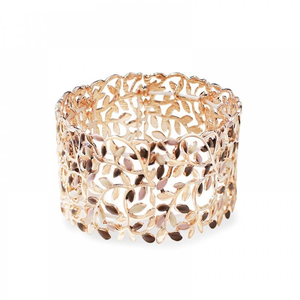 Bracciale elastico metallo rametti
