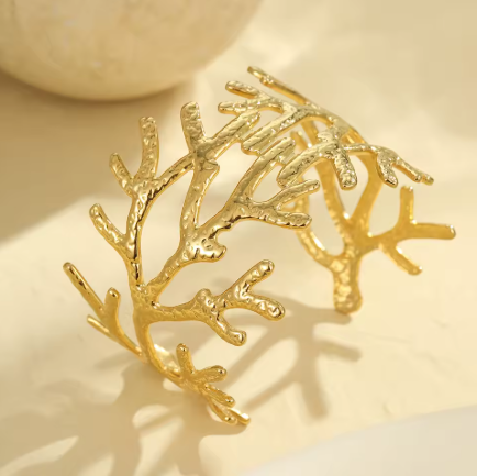 Bracciale rigido acciaio corallo