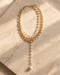 Collana lunga alluminio perla 120cm