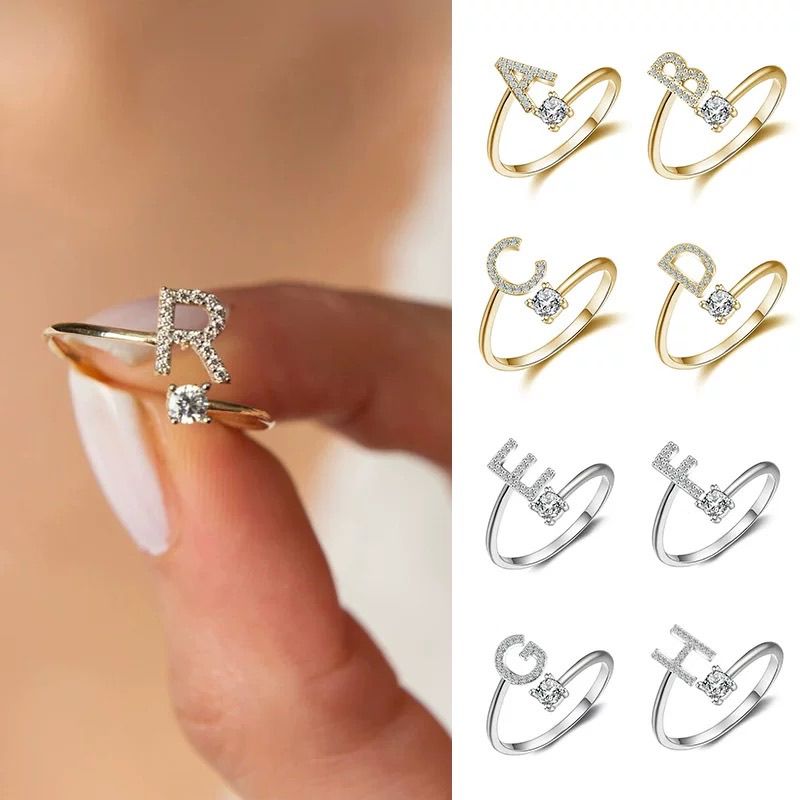 Anello letterina e zircone