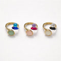 Anello acciaio a tre pietre