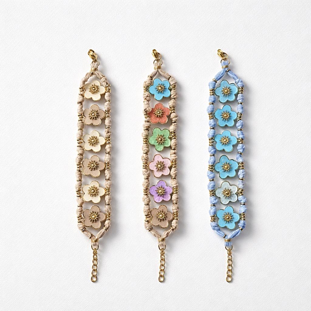 Bracciale regolabile fiori