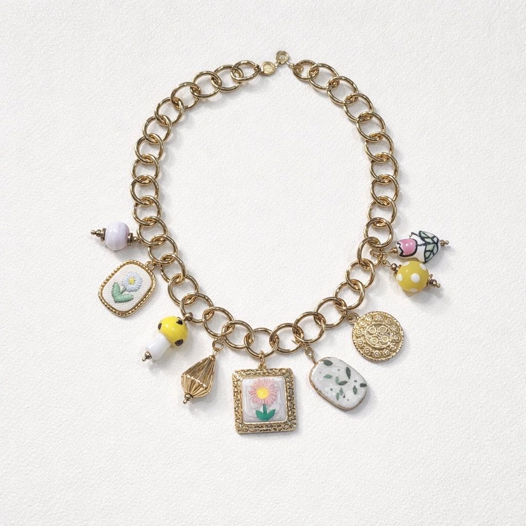 Collana regolabile charms acciaio