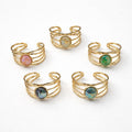Bracciale rigido 5 fili castone vetro