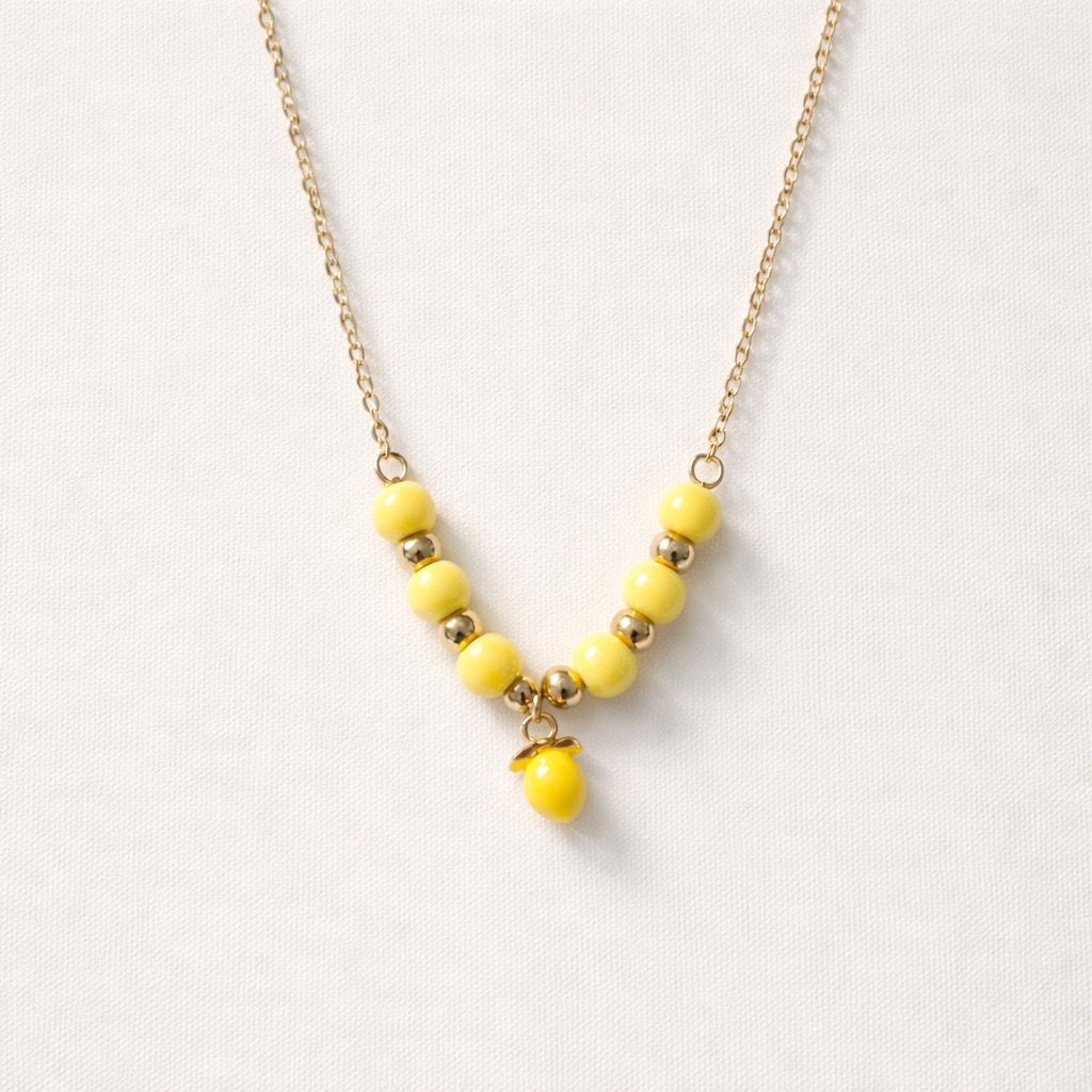 Collana regolabile acciaio limone